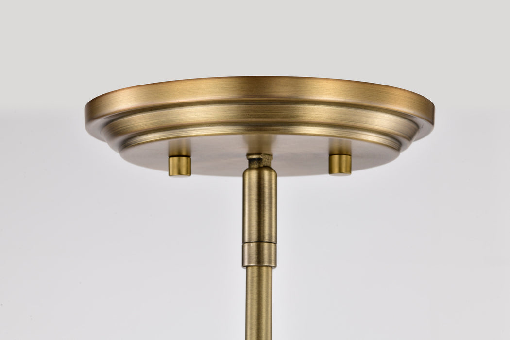 SATCO/NUVO Cordello 6 Light Island Pendant Vintage Brass Finish Etched White Opal Glass (60-7886)