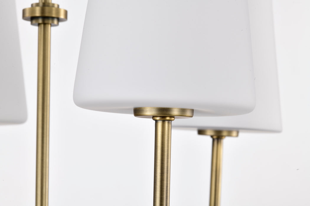 SATCO/NUVO Cordello 6 Light Island Pendant Vintage Brass Finish Etched White Opal Glass (60-7886)