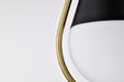 SATCO/NUVO Admiral 1 Light Pendant 10 Inch Matte Black And Natural Brass Finish White Opal Glass (60-7903)