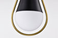 SATCO/NUVO Admiral 1 Light Pendant 10 Inch Matte Black And Natural Brass Finish White Opal Glass (60-7903)