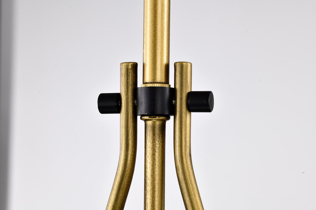 SATCO/NUVO Admiral 1 Light Pendant 10 Inch Matte Black And Natural Brass Finish White Opal Glass (60-7903)