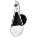 SATCO/NUVO Admiral 1 Light Wall Sconce Matte Black And Brushed Nickel Finish White Opal Glass (60-7911)