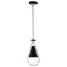 SATCO/NUVO Admiral 1 Light Pendant 6 Inch Matte Black And Brushed Nickel Finish White Opal Glass (60-7912)