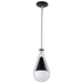 SATCO/NUVO Admiral 1 Light Pendant 6 Inch Matte Black And Brushed Nickel Finish White Opal Glass (60-7912)