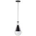 SATCO/NUVO Admiral 1 Light Pendant 6 Inch Matte Black And Brushed Nickel Finish White Opal Glass (60-7912)