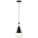 SATCO/NUVO Admiral 1 Light Pendant 6 Inch Matte Black And Brushed Nickel Finish White Opal Glass (60-7912)