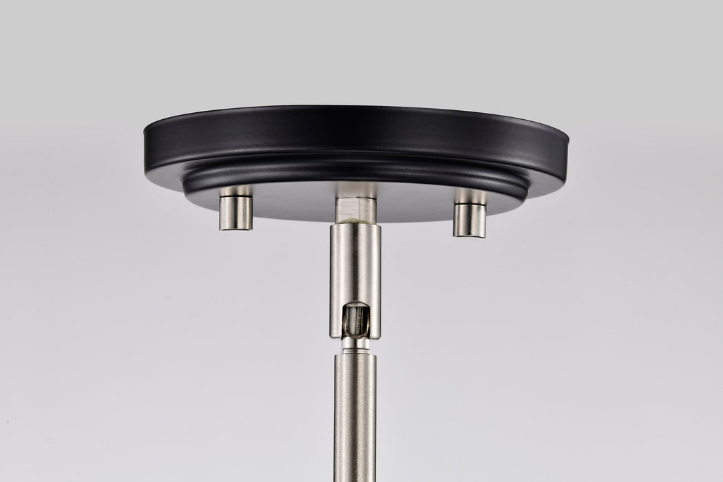 SATCO/NUVO Admiral 1 Light Pendant 6 Inch Matte Black And Brushed Nickel Finish White Opal Glass (60-7912)