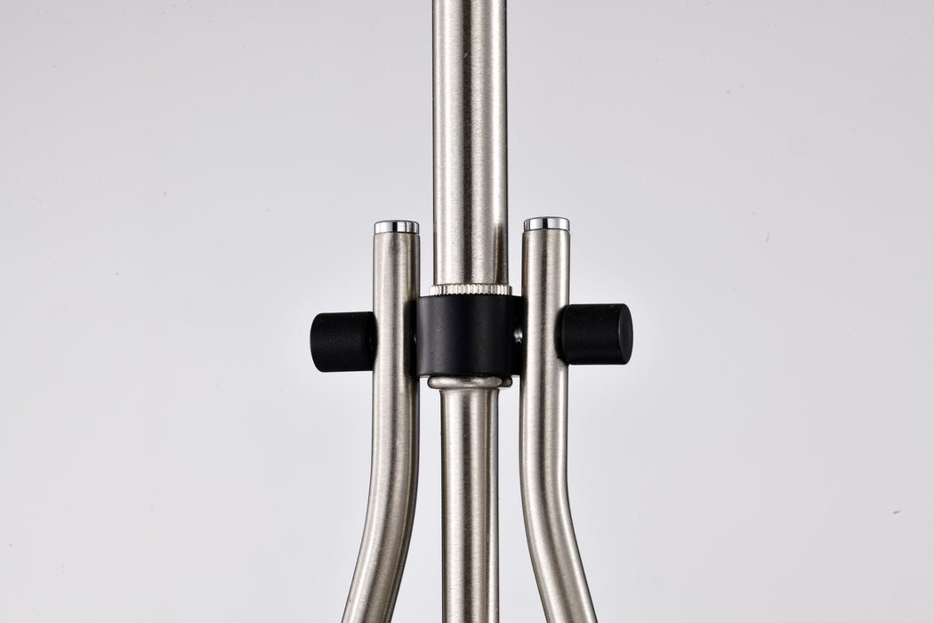 SATCO/NUVO Admiral 1 Light Pendant 6 Inch Matte Black And Brushed Nickel Finish White Opal Glass (60-7912)