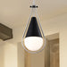 SATCO/NUVO Admiral 1 Light Pendant 6 Inch Matte Black And Brushed Nickel Finish White Opal Glass (60-7912)