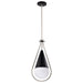 SATCO/NUVO Admiral 1 Light Pendant 10 Inch Matte Black And Brushed Nickel Finish White Opal Glass (60-7913)