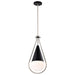 SATCO/NUVO Admiral 1 Light Pendant 10 Inch Matte Black And Brushed Nickel Finish White Opal Glass (60-7913)