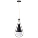 SATCO/NUVO Admiral 1 Light Pendant 10 Inch Matte Black And Brushed Nickel Finish White Opal Glass (60-7913)