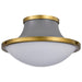SATCO/NUVO Lafayette 1 Light Flush Mount Fixture 18 Inch Gray Finish With Natural Brass Accents And White Opal Glass (60-7916)