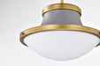 SATCO/NUVO Lafayette 1 Light Pendant 14 Inch Gray Finish With Natural Brass Accents And White Opal Glass (60-7917)