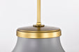 SATCO/NUVO Lafayette 1 Light Pendant 14 Inch Gray Finish With Natural Brass Accents And White Opal Glass (60-7917)