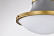 SATCO/NUVO Lafayette 1 Light Pendant 18 Inch Gray Finish With Natural Brass Accents And White Opal Glass (60-7918)