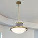 SATCO/NUVO Lafayette 1 Light Pendant 18 Inch Gray Finish With Natural Brass Accents And White Opal Glass (60-7918)