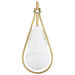 SATCO/NUVO Admiral 1 Light Wall Sconce Matte White And Natural Brass Finish White Opal Glass (60-7921)