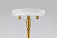 SATCO/NUVO Admiral 1 Light Pendant 6 Inch Matte White And Natural Brass Finish White Opal Glass (60-7922)