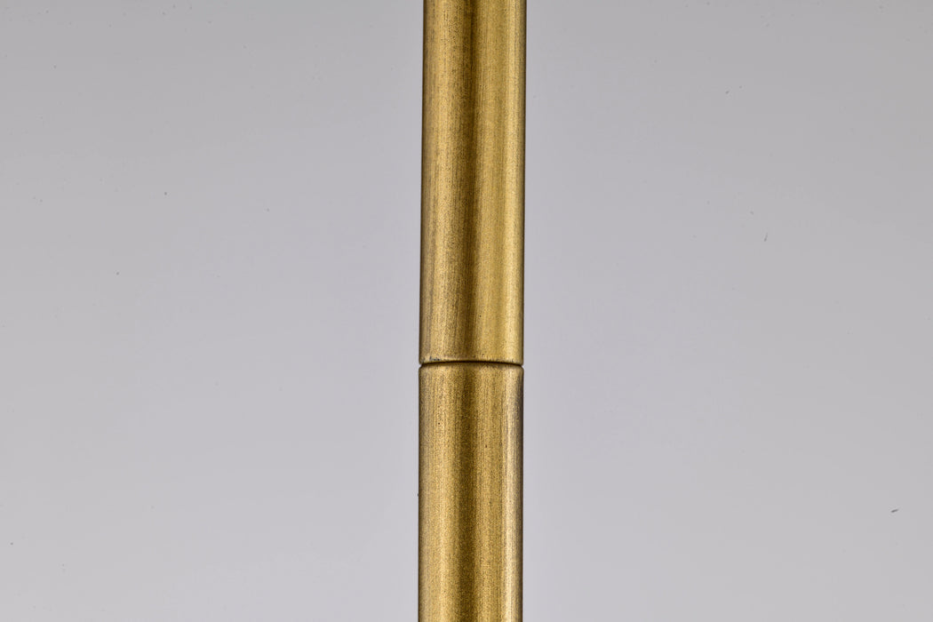 SATCO/NUVO Admiral 1 Light Pendant 6 Inch Matte White And Natural Brass Finish White Opal Glass (60-7922)