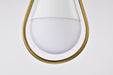 SATCO/NUVO Admiral 1 Light Pendant 6 Inch Matte White And Natural Brass Finish White Opal Glass (60-7922)