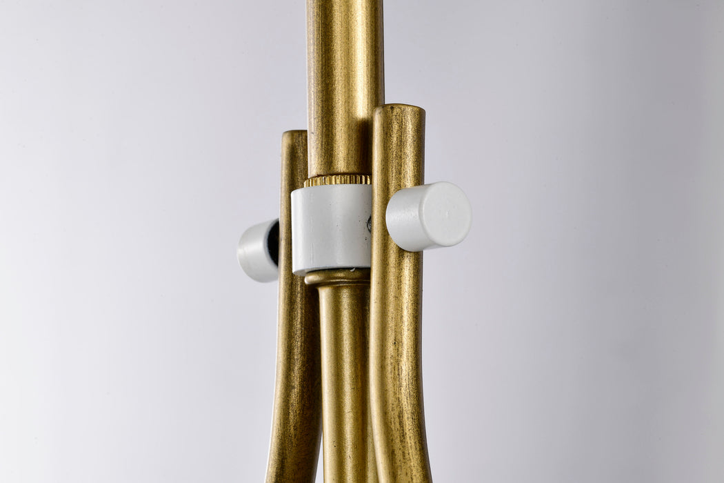 SATCO/NUVO Admiral 1 Light Pendant 6 Inch Matte White And Natural Brass Finish White Opal Glass (60-7922)