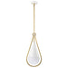 SATCO/NUVO Admiral 1 Light Pendant 10 Inch Matte White And Natural Brass Finish White Opal Glass (60-7923)