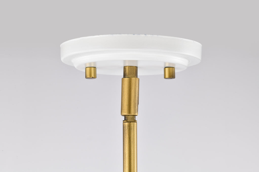 SATCO/NUVO Admiral 1 Light Pendant 10 Inch Matte White And Natural Brass Finish White Opal Glass (60-7923)