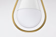 SATCO/NUVO Admiral 1 Light Pendant 10 Inch Matte White And Natural Brass Finish White Opal Glass (60-7923)