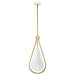 SATCO/NUVO Admiral 1 Light Pendant 10 Inch Matte White And Natural Brass Finish White Opal Glass (60-7923)