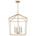 SATCO/NUVO Emma 4-Light Large Pendant 60W Maximum 120V Burnished Brass Finish (60-7932)