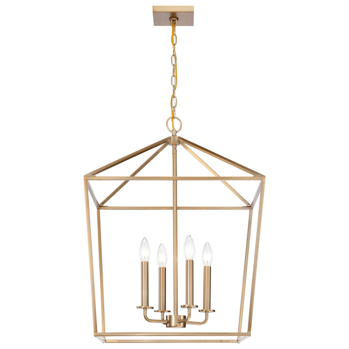 SATCO/NUVO Emma 4-Light Large Pendant 60W Maximum 120V Burnished Brass Finish (60-7932)
