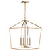 SATCO/NUVO Emma 4-Light Large Pendant 60W Maximum 120V Burnished Brass Finish (60-7932)