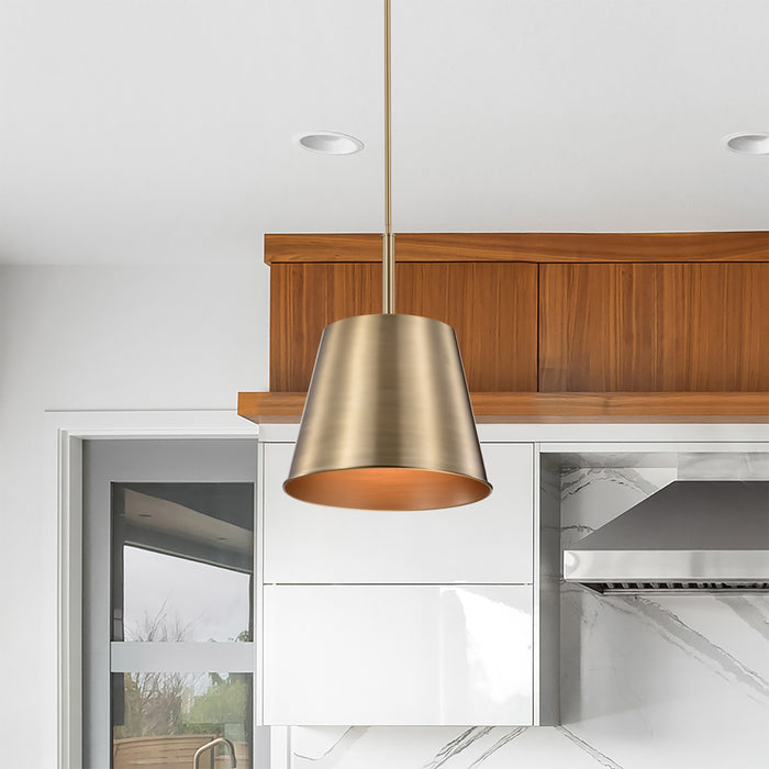 SATCO/NUVO Alexis 1-Light Large Pendant 100W Maximum 120V Burnished Brass And Gold Finish (60-7938)