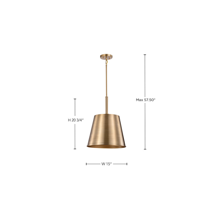 SATCO/NUVO Alexis 1-Light Large Pendant 100W Maximum 120V Burnished Brass And Gold Finish (60-7938)