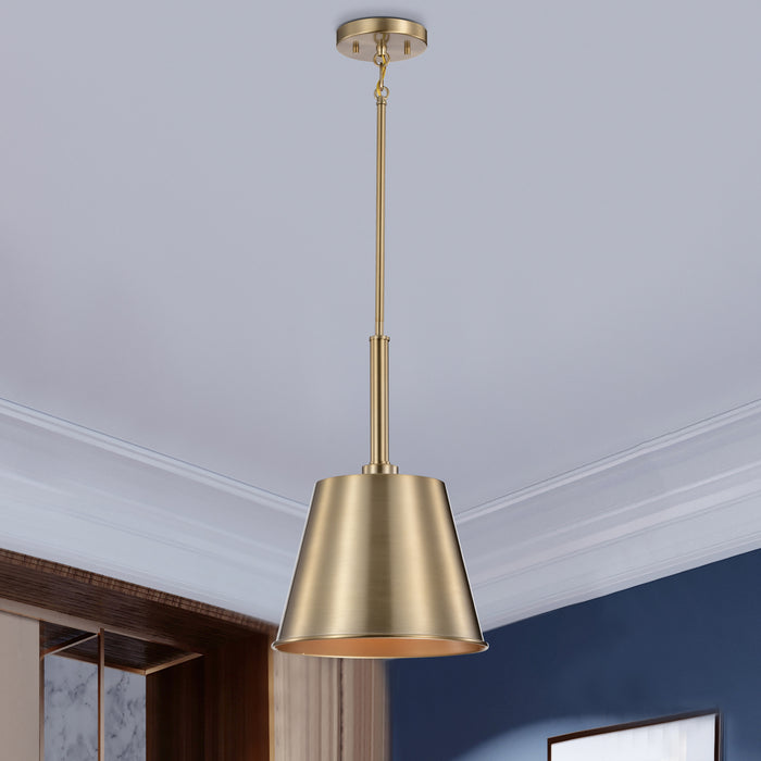 SATCO/NUVO Alexis 1-Light Small Pendant 100W Maximum 120V Burnished Brass And Gold Finish (60-7939)