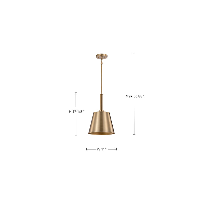 SATCO/NUVO Alexis 1-Light Small Pendant 100W Maximum 120V Burnished Brass And Gold Finish (60-7939)