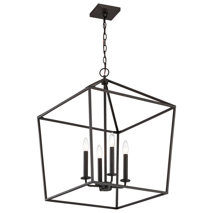 SATCO/NUVO Emma 4-Light Small Pendant 60W Maximum 120V Matte Black Finish (60-7941)