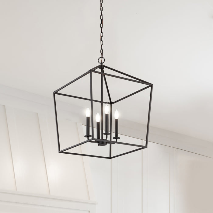 SATCO/NUVO Emma 4-Light Small Pendant 60W Maximum 120V Matte Black Finish (60-7941)