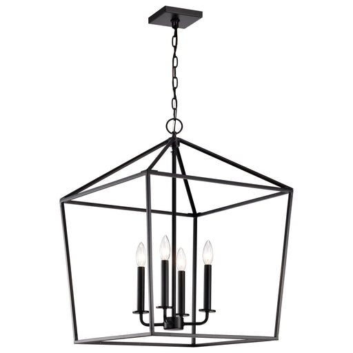 SATCO/NUVO Emma 4-Light Large Pendant 60W Maximum 120V Matte Black Finish (60-7942)