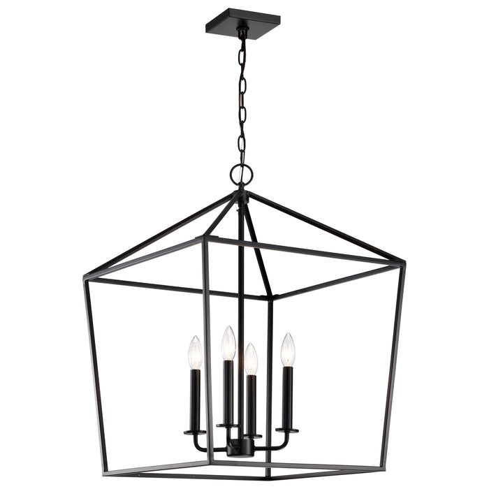 SATCO/NUVO Emma 4-Light Large Pendant 60W Maximum 120V Matte Black Finish (60-7942)