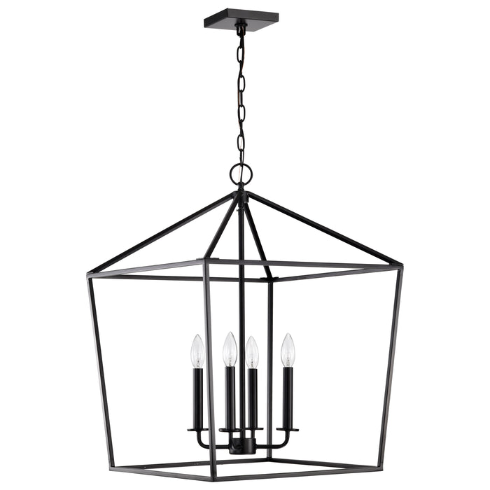 SATCO/NUVO Emma 4-Light Large Pendant 60W Maximum 120V Matte Black Finish (60-7942)
