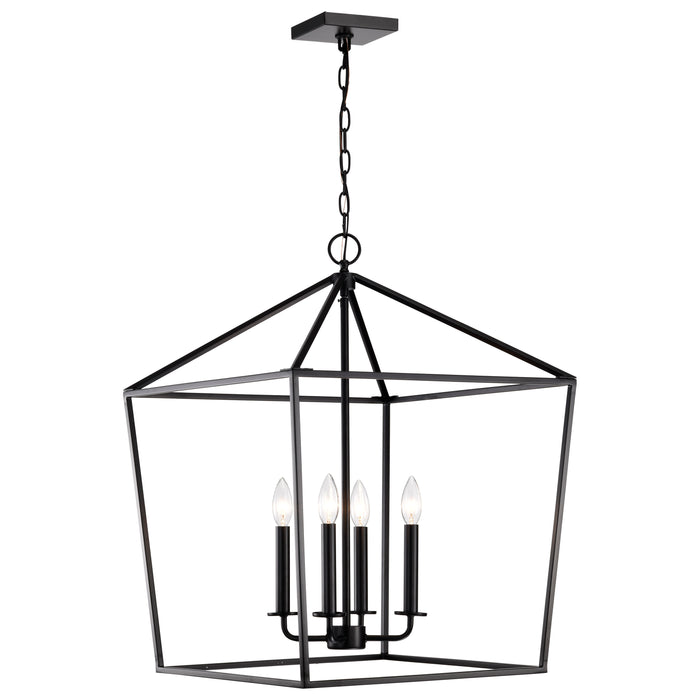 SATCO/NUVO Emma 4-Light Large Pendant 60W Maximum 120V Matte Black Finish (60-7942)
