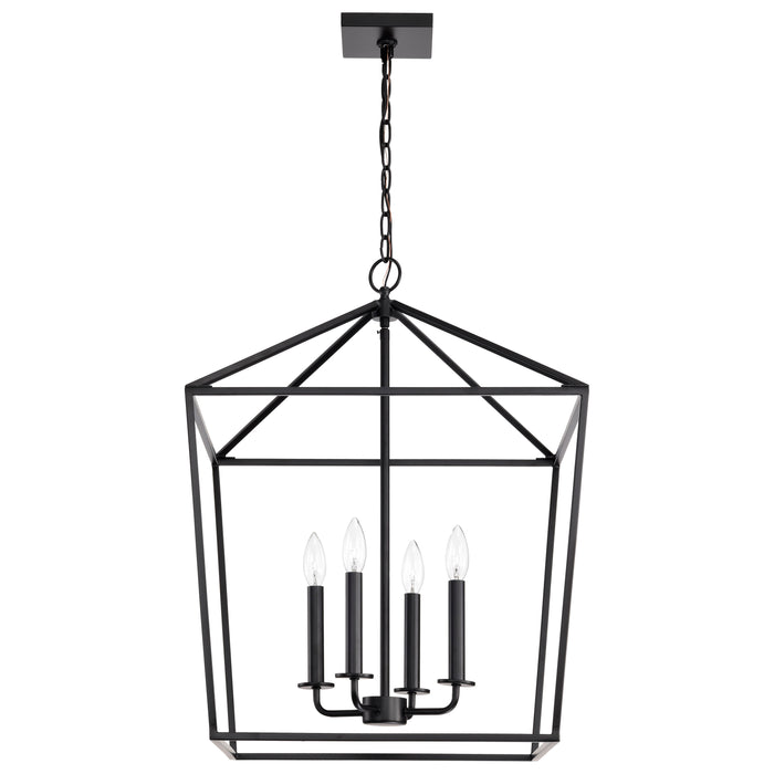 SATCO/NUVO Emma 4-Light Large Pendant 60W Maximum 120V Matte Black Finish (60-7942)