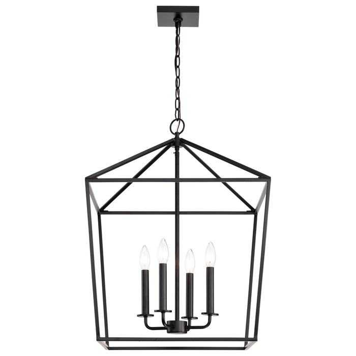 SATCO/NUVO Emma 4-Light Large Pendant 60W Maximum 120V Matte Black Finish (60-7942)