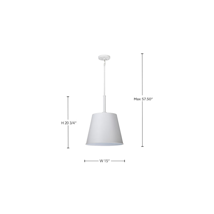 SATCO/NUVO Alexis 1-Light Large Pendant 100W Maximum 120V Matte White Finish (60-7948)