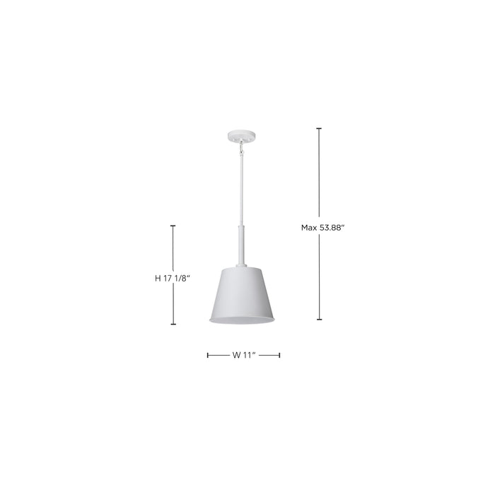 SATCO/NUVO Alexis 1-Light Small Pendant 100W Maximum 120V Matte White Finish (60-7949)