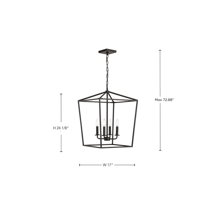 SATCO/NUVO Emma 4-Light Small Pendant 60W Maximum 120V Dark Bronze Finish (60-7951)
