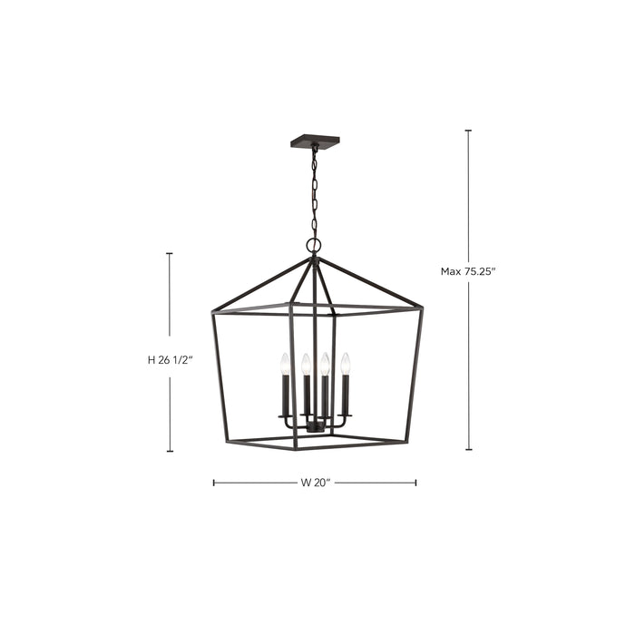 SATCO/NUVO Emma 4-Light Large Pendant 60W Maximum 120V Dark Bronze Finish (60-7952)