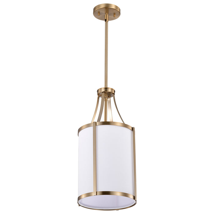 SATCO/NUVO Easton 1-Light Pendant 100W Maximum 120V Burnished Brass Finish White Linen Shade (60-7961)